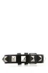 Valentino Leather Bracelet Rockst In Nero