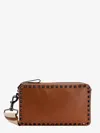 Valentino Garavani Rockstud Shoulder Bag In Brown