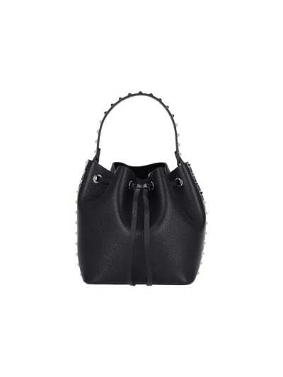 Valentino Garavani Rockstud Bucket Bag In Black