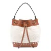 Valentino Rockstud Bucket Bag In Beige