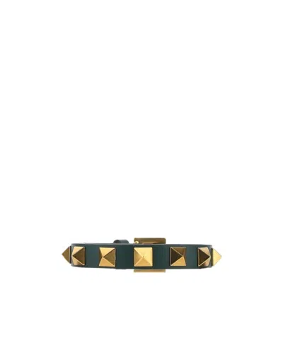 Valentino Garavani Rockstud Buckle Bracelet In Green