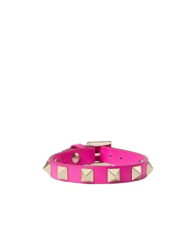 Valentino Garavani Rockstud Buckle Bracelet In Pink