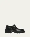 Valentino Rockstud Buckle Lug-sole Loafers In Nero