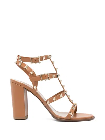 Valentino Garavani Valentino Rockstud Caged 90 Leather Ankle Strap Sandal In Multi