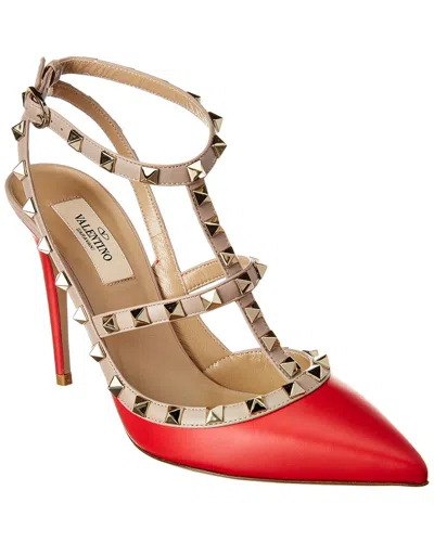 Valentino Garavani Valentino Rockstud Caged 100 Leather Pump In Purple