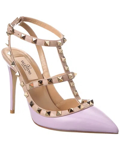 Valentino Garavani Strappy Pointed Toe Studded Pumps In Pink