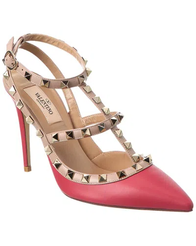 Valentino Garavani Valentino Rockstud Caged 100 Leather Pump In Multi