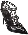 VALENTINO GARAVANI VALENTINO ROCKSTUD CAGED 100 PATENT & VINYL PUMP