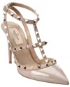 Valentino Garavani Valentino Rockstud Caged 100 Patent Pump In Beige