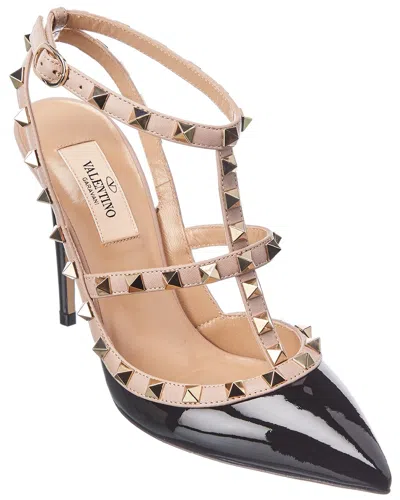 Valentino Garavani Valentino Rockstud Caged 100 Patent Pump In Black