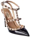 VALENTINO GARAVANI VALENTINO ROCKSTUD CAGED 100 PATENT PUMP