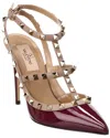 Valentino Rockstud Caged 100 Patent Pump In Red