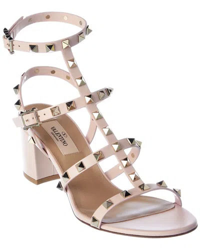 Valentino Garavani Valentino Rockstud Caged 60 Leather Ankle Strap Sandal In Pink