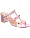 Valentino Rockstud Caged 60 Leather Sandal In Pink