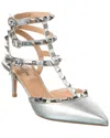 VALENTINO GARAVANI VALENTINO ROCKSTUD CAGED 65 GRAINY LEATHER & PATENT PUMP