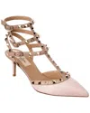 Valentino Rockstud Caged 65 Leather Ankle Strap Pump In Multi