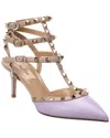 Valentino Rockstud Caged 65 Leather Ankle Strap Pump In Multi
