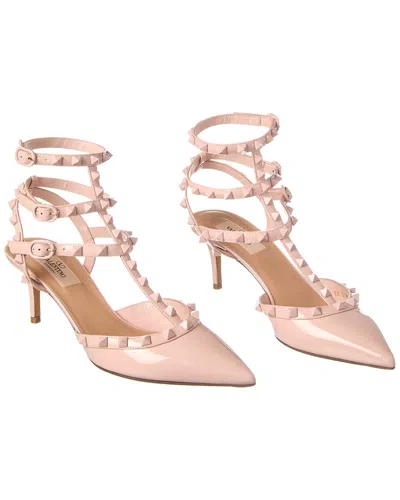 VALENTINO GARAVANI VALENTINO ROCKSTUD CAGED 65 PATENT ANKLE STRAP PUMP (AUTHENTIC PRE-OWNED)