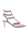 Valentino 65mm Rockstud Patent Leather Pumps In Nude