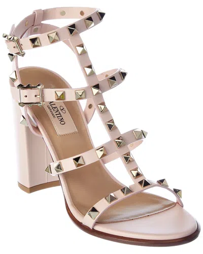 VALENTINO GARAVANI VALENTINO ROCKSTUD CAGED 90 LEATHER ANKLE STRAP SANDAL