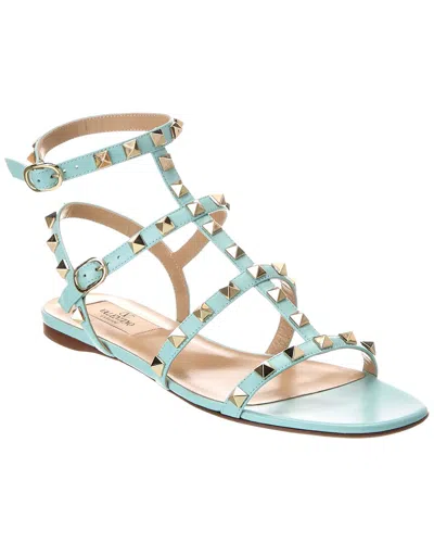 Valentino Garavani Rockstud T05 Flats Sandals In Blue