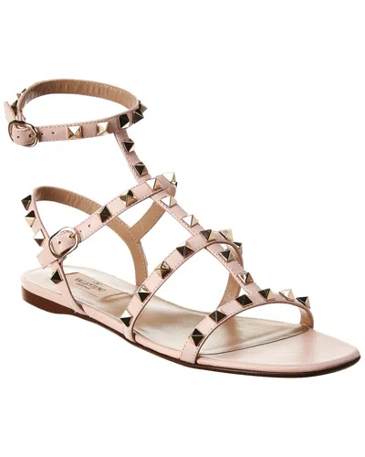 Valentino Garavani Dnu Pack Valentino Rockstud Caged Leather Ankle Strap Sandal In Black