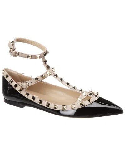 VALENTINO GARAVANI VALENTINO ROCKSTUD CAGED LEATHER FLAT