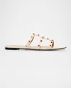 Valentino Rockstud Slide T. 05 In Ivory/coral Red