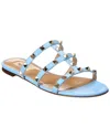 Valentino Rockstud Caged Leather Sandal In Blue