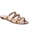 Valentino Rockstud Caged Leather Sandal In Brown