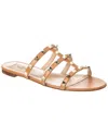Valentino Garavani Valentino Rockstud Caged Leather Sandal In Brown