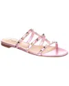 Valentino Rockstud Classic Leather Flats In Pink
