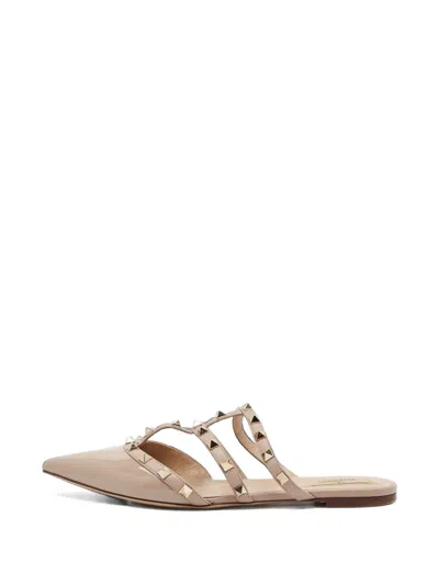 Pre-owned Valentino Garavani Rockstud Caged Mules In Pink
