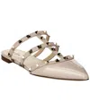 Valentino Garavani Rockstud Patent-leather Mule Woman Poudre 41.5 In Pink