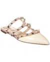 Valentino Garavani Rockstud Patent Leather Slippers In White