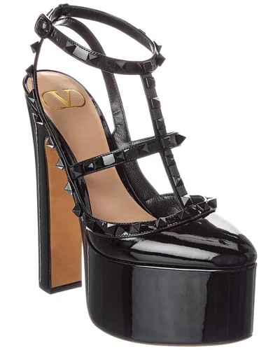 Valentino Garavani Valentino Rockstud Caged Patent Pump In Black