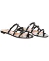 Valentino Garavani Rockstud Caged Patent Sandal In Black