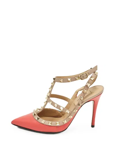 Pre-owned Valentino Garavani Rockstud Caged Pumps In Pink