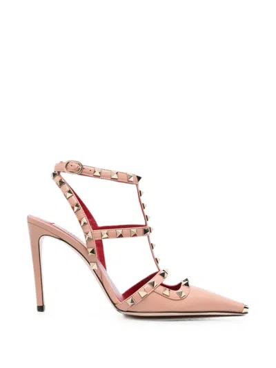 Valentino Garavani Rockstud Caged Pumps In Pink