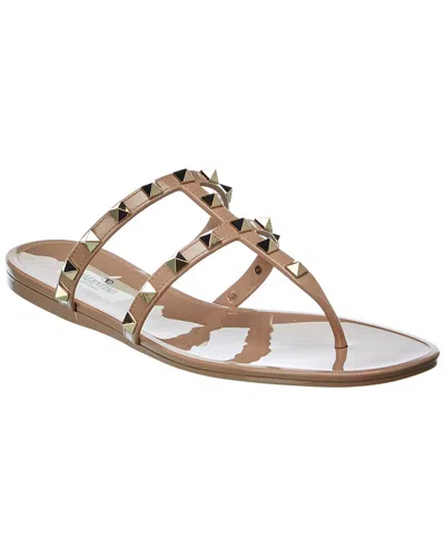 Valentino Garavani Rockstud Caged Rubber Sandal In Pink