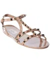 Valentino Rockstud Caged Rubber Sandal In Pink