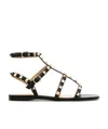 Valentino Rockstud Caged Sandals In Black