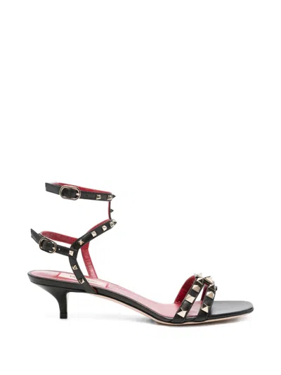 Valentino Garavani Rockstud Caged-design Heeled Sandals In Black
