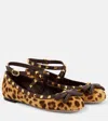 VALENTINO GARAVANI ROCKSTUD CALF HAIR BALLET FLATS