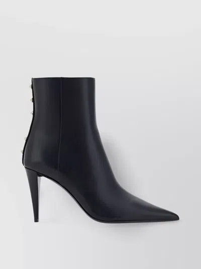 Valentino Garavani Women's Rockstud Calfskin Ankle Boots In Black
