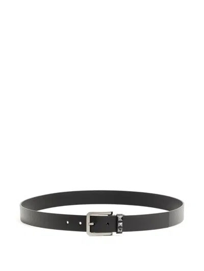Valentino Garavani Rockstud Calfskin Belt In Black