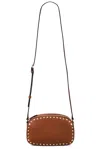 Valentino Rockstud Camera Case Bag In Brown