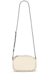 Valentino Garavani Ivory Leather Rockstud Crossbody Bag In White