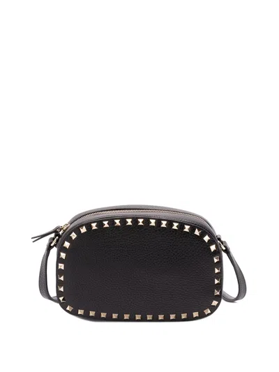 Valentino Garavani Valentino Rockstud Mini Grainy Leather Crossbody In Black