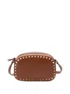 Valentino Mini Rockstud Chain Cross Body Bag In Brown